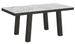 Table extensible 6 à 20 places L 160 à 420 cm effet marbre blanc et cadre métal anthracite Bidy - Photo n°1