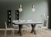 Table extensible 6 à 20 places L 160 à 420 cm effet marbre blanc et cadre métal gris foncé Tsara - Photo n°3