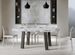 Table extensible 6 à 20 places L 160 à 420 cm effet marbre blanc et pieds métal anthracite Bidy - Photo n°2
