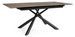 Table extensible 6 à 8 places céramique marron et acier noir Seray 130/180 cm - Photo n°1