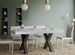 Table extensible 8 à 20 places L 180 à 440 cm bois blanc et pieds métal gris foncé Fario - Photo n°3