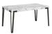 Table extensible blanc effet marbre et pieds métal anthracite L 160 à 264 cm Konta - Photo n°2