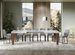 Table extensible blanche et pieds bois noyer 6 à 12 personnes Kristo L 180 à 284 cm - Photo n°1