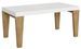 Table extensible blanche et pieds chêne naturel 6 à 12 personnes Kristo L 180 à 284 cm - Photo n°1