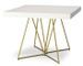 Table extensible bois blanc et pieds métal doré Neui 90/240 cm - Photo n°1