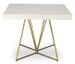 Table extensible bois blanc et pieds métal doré Neui 90/240 cm - Photo n°2