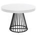 Table extensible bois blanc et pieds métal noir Erry 110/260 cm - Photo n°1