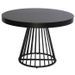 Table ronde extensible bois noir et pieds métal Erry 110/260 cm - Photo n°1