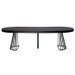 Table ronde extensible bois noir et pieds métal Erry 110/260 cm - Photo n°2