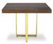 Table extensible bois noyer foncé et pieds métal doré Tessa 90/240 cm - Photo n°2