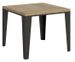 Table extensible carrée 4 à 6 places L 90 à 180 cm bois chêne clair et pieds métal anthracite Librio - Photo n°1