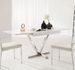 Table extensible carrée laqué blanc et pieds métal chromé 4 à 6 places L 90/180 cm Akavi - Photo n°4
