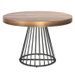 Table ronde extensible chêne foncé et pieds métal Erry 110/260 cm - Photo n°1