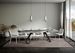Table extensible design 8 à 12 personnes bois gris béton et pieds métal incurvés anthracite L 180 à 284 cm Volta - Photo n°2