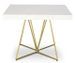 Table extensible effet marbre blanc et pieds métal doré Neui 90/240 cm - Photo n°2