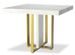 Table extensible effet marbre blanc et pieds métal doré Tessa 90/240 cm - Photo n°1