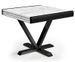 Table extensible effet marbre et métal noir Handle 90/180 cm - Photo n°1