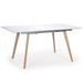 Table extensible rectangulaire blanc et bois naturel Kim 120-160 cm - Photo n°2