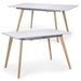 Table extensible rectangulaire blanc et bois naturel Kim 120-160 cm - Photo n°3