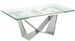 Table extensible Trypa 160/220 cm - Plateau verre trempé et pieds acier chromé - Photo n°1