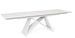 Table extensible VERONA 180/260 cm - Céramique blanche effet marbre et pieds laqués blanc - Photo n°1