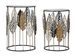 Table ferro e legno foglie ensemble 2 pcs cm 38x55-33x50 - Photo n°1