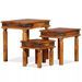 Table gigogne 3 pcs Bois massif de Sesham Marron - Photo n°1