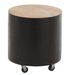 Table gigogne ronde avec roues noir Giani D 40 cm - Photo n°1