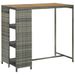 Table haute de bar avec rangement Gris 120x60x110 cm Résine tressée 2 - Photo n°1