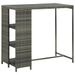 Table haute de bar avec rangement Gris 120x60x110 cm Résine tressée - Photo n°1
