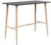 Table haute de bar bois noir et pieds métal bois clair Locko 120 cm - Photo n°1