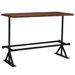 Table haute de bar industriel bois massif foncé et pieds acier noir Vauk 150 - Photo n°1