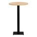 Table haute de bar ronde bois clair et pieds carré acier noir Mooby 70 cm - Photo n°3