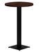 Table haute de bar ronde bois foncé et pieds carré acier noir Mooby 70 cm - Photo n°1