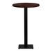 Table haute de bar ronde bois foncé et pieds carré acier noir Mooby 70 cm - Photo n°4