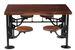 Table industrielle et 4 chaises tournantes bois de manguier et métal noir Kintage 130 cm - Photo n°1