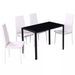 Table laqué noir et 4 chaises simili blanc Kuira - Photo n°1