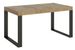 Table moderne extensible 6 à 10 places personnes L 160 à 264 cm bois clair et pieds métal anthracite Tiroz - Photo n°1