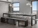 Table moderne extensible 6 à 20 places L 160 à 420 cm gris béton et cadre métal anthracite Likro - Photo n°4