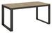 Table moderne extensible 6 à 20 places L 180 à 440 cm bois clair avec cadre et pieds en métal anthracite Likro - Photo n°4