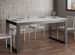 Table moderne extensible 8 à 20 places L 180 à 440 cm blanche avec cadre et pieds en métal anthracite Likro - Photo n°3