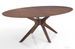 Table ovale en bois massif et bois MDF noyer Tahina L 190 cm - Photo n°1