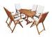 Table ovale et 6 chaises de jardin acacia clair avec coussins Napoli - Photo n°1