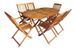 Table ovale et 6 chaises de jardin acacia clair Polina - Photo n°1
