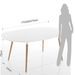 Table ovale extensible bois massif et bois MDF blanc Paty L 140/240 cm - Photo n°5