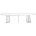 Table ovale extensible effet marbre blanc Ritchi 150/300 cm - Photo n°2