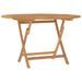 Table pliable de jardin Ø 110x75 cm bois massif de teck - Photo n°1