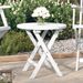 Table pliable de jardin blanc Ø 46 cm bois d'acacia solide - Photo n°1