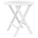 Table pliable de jardin blanc Ø 46 cm bois d'acacia solide - Photo n°2