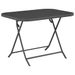 Table pliable de jardin Gris 100x75x72 cm Verre et acier - Photo n°1